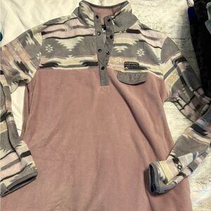 Simply Southern Pink and Gray Fleece Pullover